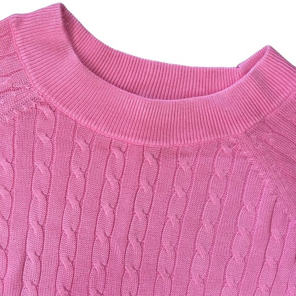 Ralph Lauren Lauren Boat Neck Cable Knit Sweater in Pink - Picture 3 of 11